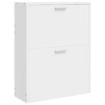 Schuhschrank Holz in Eichen-Optik mit 2 Schuhkippern