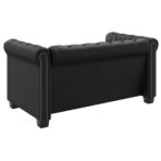 Chesterfield-Sofa 2-Sitzer Kunstleder Schwarz – Bild 5