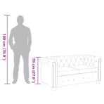 Chesterfield-Sofa 2-Sitzer Kunstleder Schwarz – Bild 9