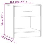 Nachttisch 2 Stk. mit Schublade Eichenfarben – Bild 12