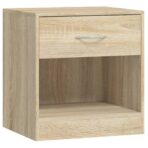 Nachttisch 2 Stk. mit Schublade Eichenfarben – Bild 6