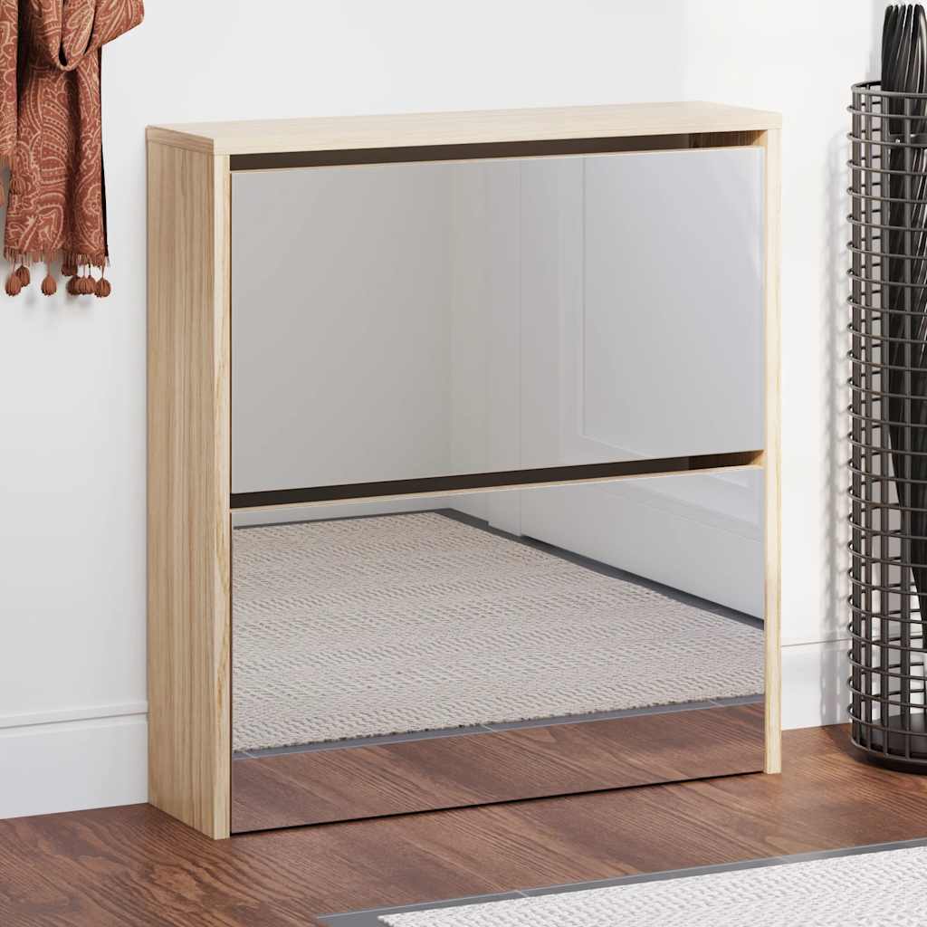 243045_1.jpg Schuhschrank mit 3 Fächern Spiegel 63x17x102,5 cm – Bild 1