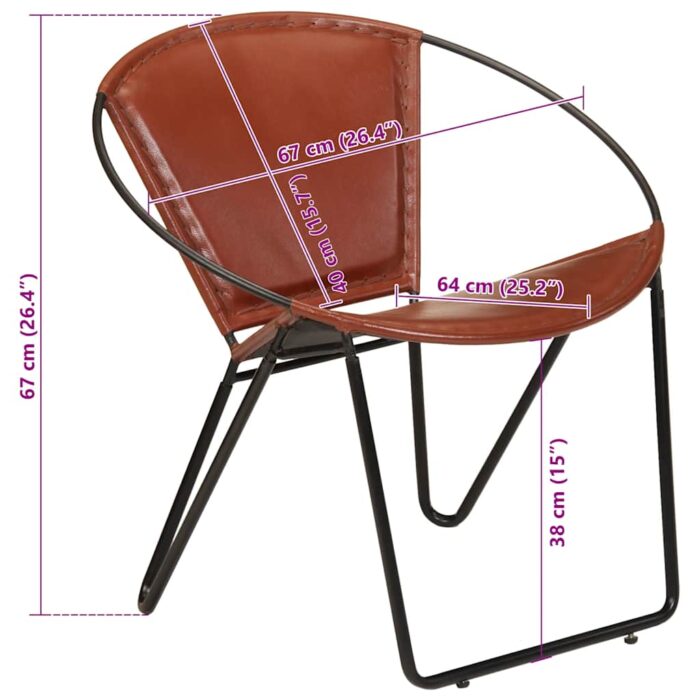 Stuhl Braun Echtleder – Bild 9