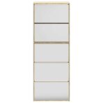 Schuhschrank mit 5 Fächern Spiegel 63×17×169,5 cm – Bild 4