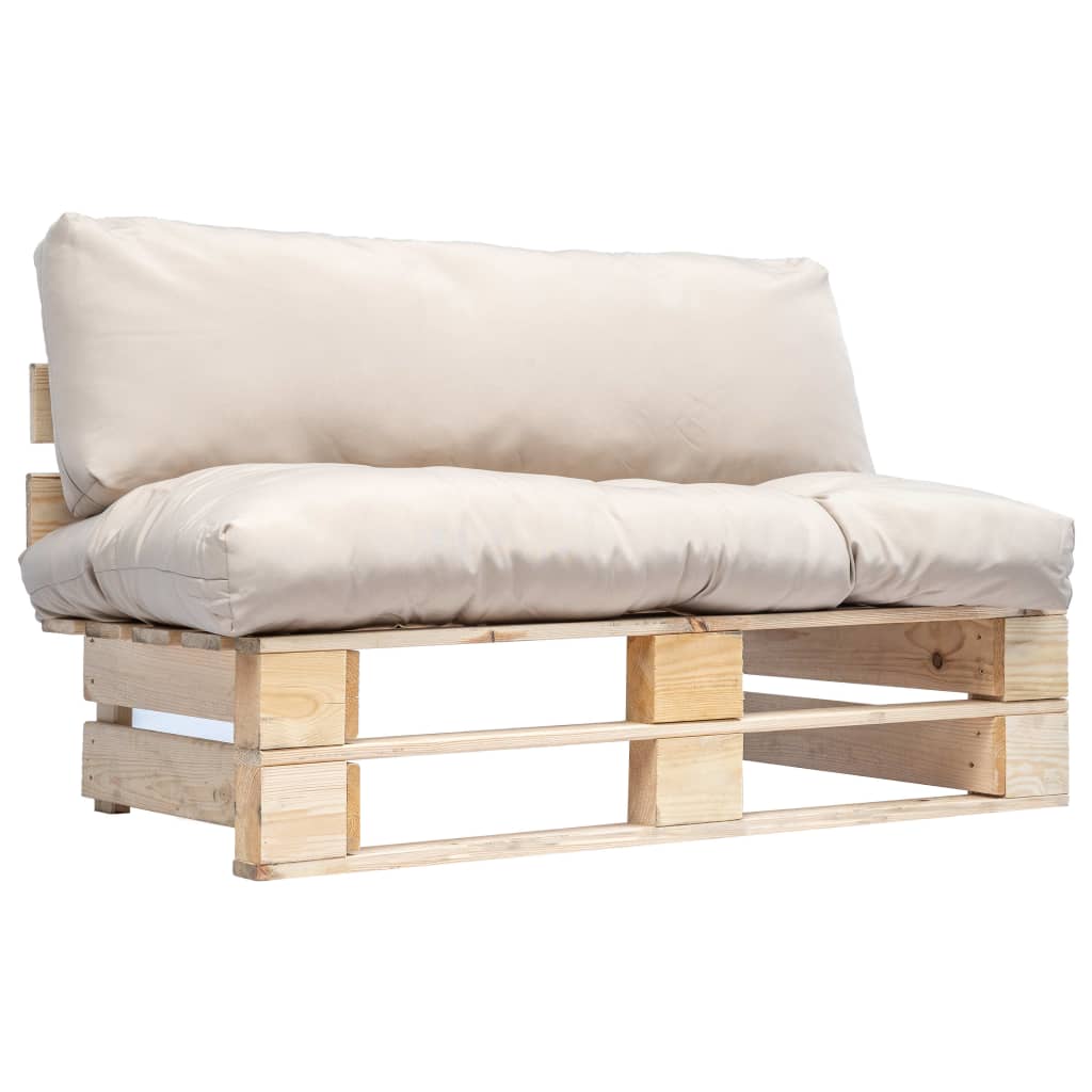 277476_1.jpg Outdoor-Sofa Paletten mit Kissen in - Massivholz Kiefer – Bild 1