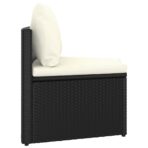6-tlg. Garten-Sofagarnitur mit Auflagen Poly Rattan Schwarz – Bild 6