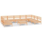 10-tlg. Garten-Lounge-Set - Massivholz Kiefer – Bild 2