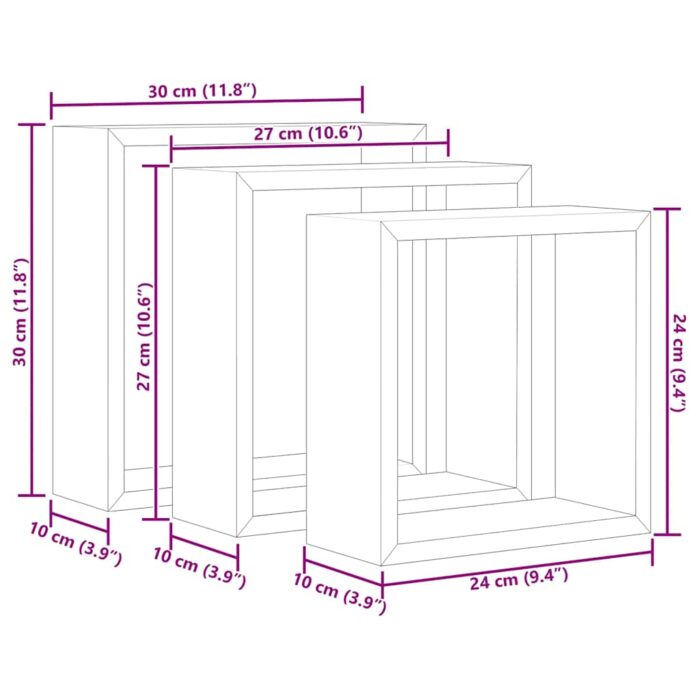 Würfelregale 3 Stk. Weiss MDF – Bild 10