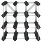 Weinregal für 12 Flaschen Schwarz Massivholz Kiefer – Bild 5