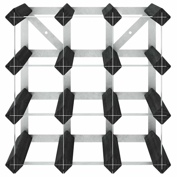 Weinregal für 12 Flaschen Schwarz Massivholz Kiefer – Bild 5