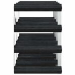 Weinregal für 12 Flaschen Schwarz Massivholz Kiefer – Bild 6