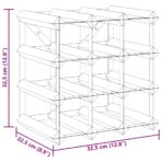 Weinregal für 12 Flaschen Schwarz Massivholz Kiefer – Bild 9