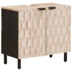 Badezimmer Sets Weisse gewaschene Oberfläche Massivholz Mango – Bild 3