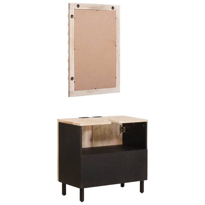 Badezimmer Sets Weisse gewaschene Oberfläche Massivholz Mango – Bild 6