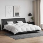 Bettdecken Set mit Kissen 3 pcs Weiss Daunenfeder