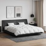 Bettdecken Set mit Kissen 3 pcs Weiss Daunenfeder