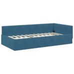 Eckbettgestell mit Matratze Sonstiges 2 pcs Blau Samt – Bild 6