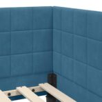 Eckbettgestell mit Matratze mit Kopfteil 2 pcs Blau Samt – Bild 10