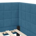 Eckbettgestell mit Matratze mit Kopfteil 2 pcs Blau Samt – Bild 10