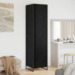 Warderobe mit Tür 2 pcs Schwarz Eichen-Optik 50 x 50 x 200 cm