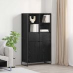 Sideboard 2 pcs Schwarz Eichen-Optik 81 x 36 x 150.5 cm