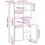 Sideboard 2 pcs Schwarz Eichen-Optik 81 x 36 x 150.5 cm – Bild 12