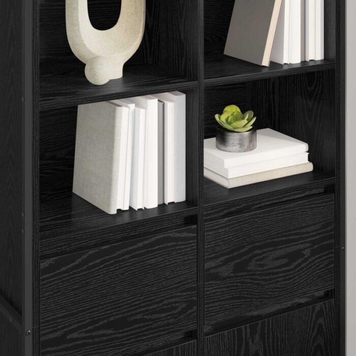 Sideboard 2 pcs Schwarz Eichen-Optik 81 x 36 x 150.5 cm – Bild 4