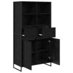 Sideboard 2 pcs Schwarz Eichen-Optik 81 x 36 x 150.5 cm – Bild 5