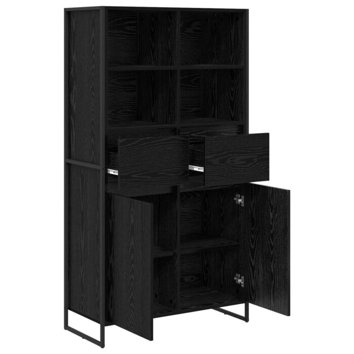 Sideboard 2 pcs Schwarz Eichen-Optik 81 x 36 x 150.5 cm – Bild 5