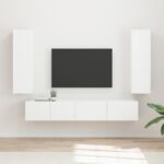 TV-Schrankset Wandmontiert 3 pcs Weiss Holzwerkstoff
