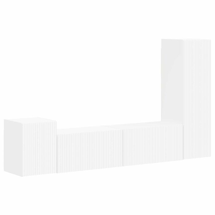 TV-Schrankset Wandmontiert 4 pcs Weiss Holzwerkstoff – Bild 2