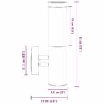 Aussenwandleuchte Silber 15 x 7,5 x 33 cm Edelstahl und Plastik – Bild 11