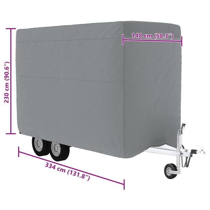 Schutzhülle für Pferdeanhänger Grau 334x148x230 cm Vliesstoff – Bild 10