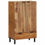 Highboard mit Regal Natur 60 x 33,5 x 100 cm Massivholz Akazie