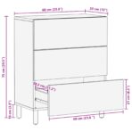 Sideboard 60 x 33 x 75 cm Massivholz Mango – Bild 11