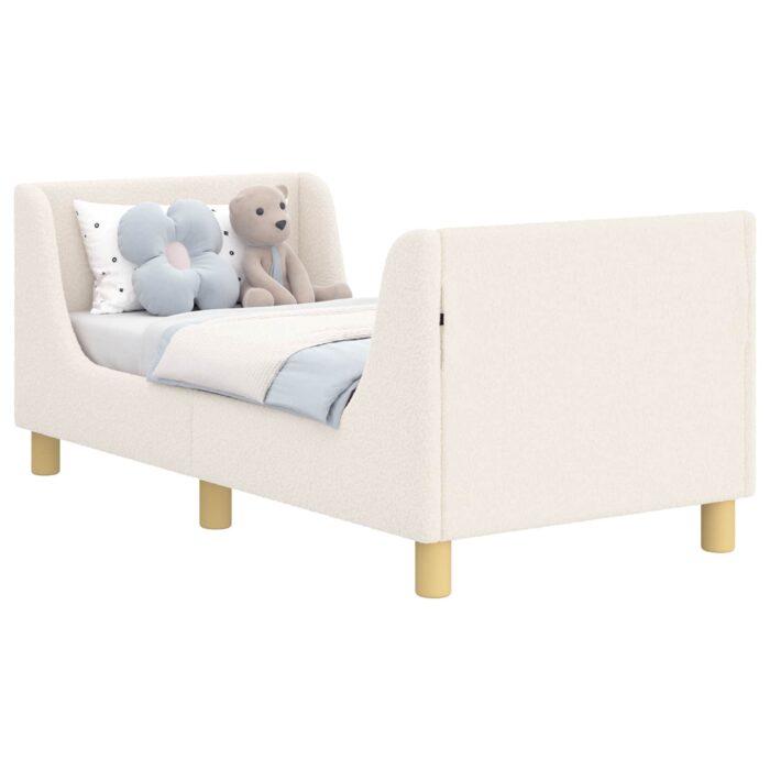 Kinderbettgestell mit Kopfteil Creme 70 x 140 cm Schafstoff – Bild 2