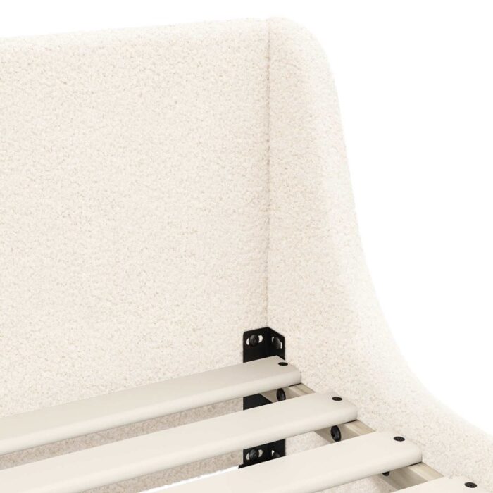 Kinderbettgestell mit Kopfteil Creme 70 x 140 cm Schafstoff – Bild 7