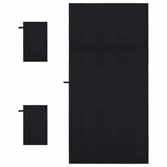 Sporthandtuch Set 3 pcs Schwarz Polyester und Polyamid – Bild 4