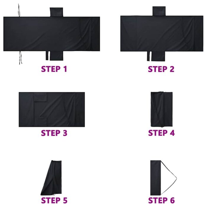 Sonnenliege-Tücher 2 pcs Schwarz 210 x 75 cm – Bild 12