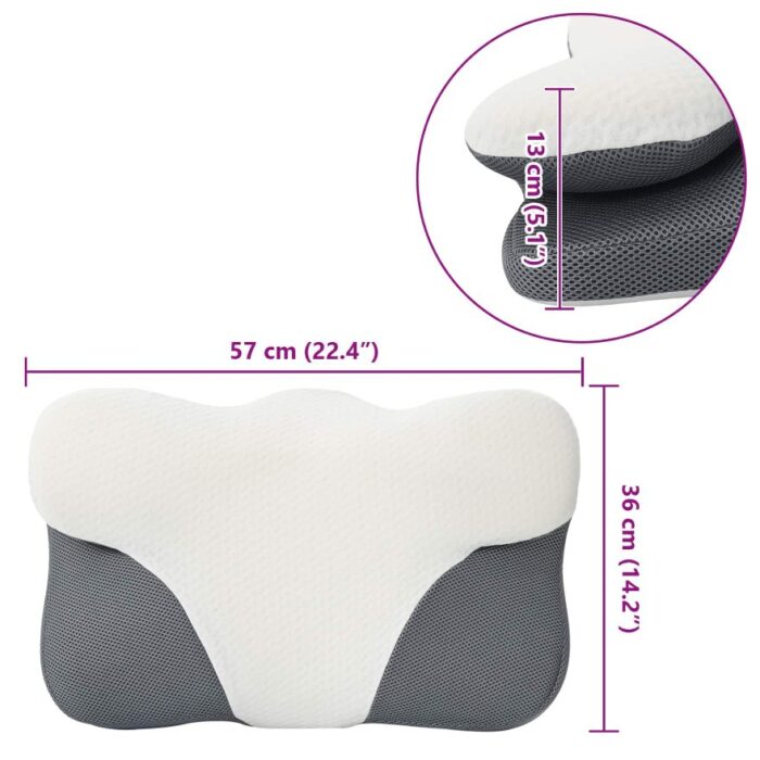 Kopfkissen mit Kissen Weiss 59 x 38 x 14 cm Polyester – Bild 12