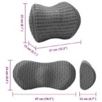 Kopfkissen mit Kissen Verstellbar 2 pcs Grau 4D Mesh – Bild 10