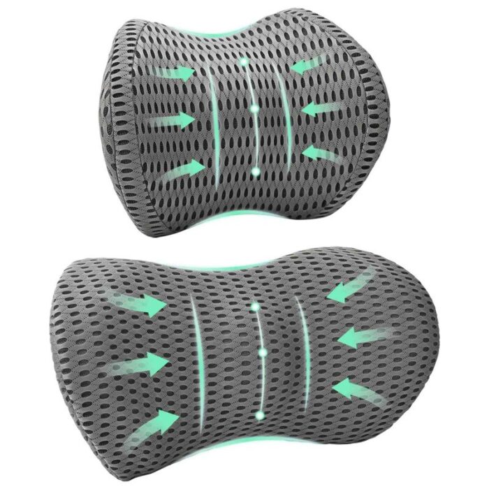 Kopfkissen mit Kissen Verstellbar 2 pcs Grau 4D Mesh – Bild 2