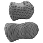 Kopfkissen mit Kissen Verstellbar 2 pcs Grau 4D Mesh – Bild 3