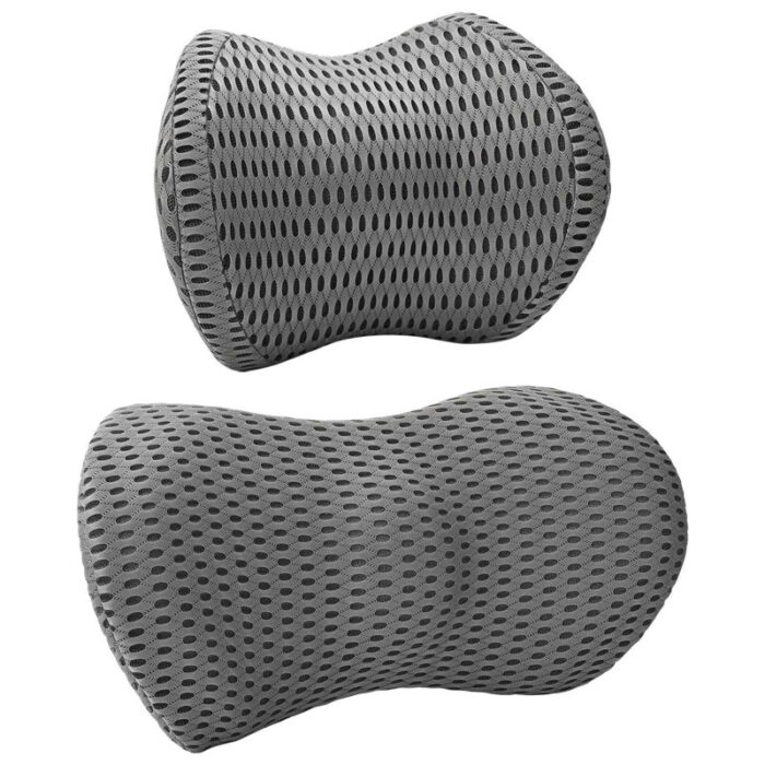 Kopfkissen mit Kissen Verstellbar 2 pcs Grau 4D Mesh – Bild 3