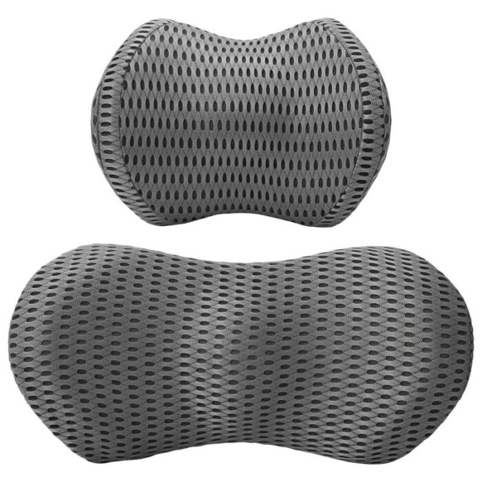 Kopfkissen mit Kissen Verstellbar 2 pcs Grau 4D Mesh – Bild 5