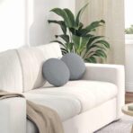 Sitzkissen 2 pcs Hellgrau Ø30 x 13 cm Stoff