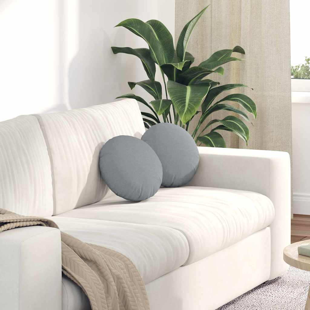 42014083_1.jpg Sitzkissen 2 pcs Hellgrau Ø30 x 13 cm Stoff – Bild 1