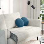 Sitzkissen 2 pcs Blau Ø 30 x 13 cm Samt