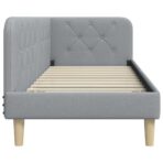 Eckbettgestell mit Kopfteil Hellgrau 80 x 200 cm Stoff – Bild 6