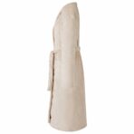 Bademantel ohne Kapuze Beige S Flanell – Bild 3